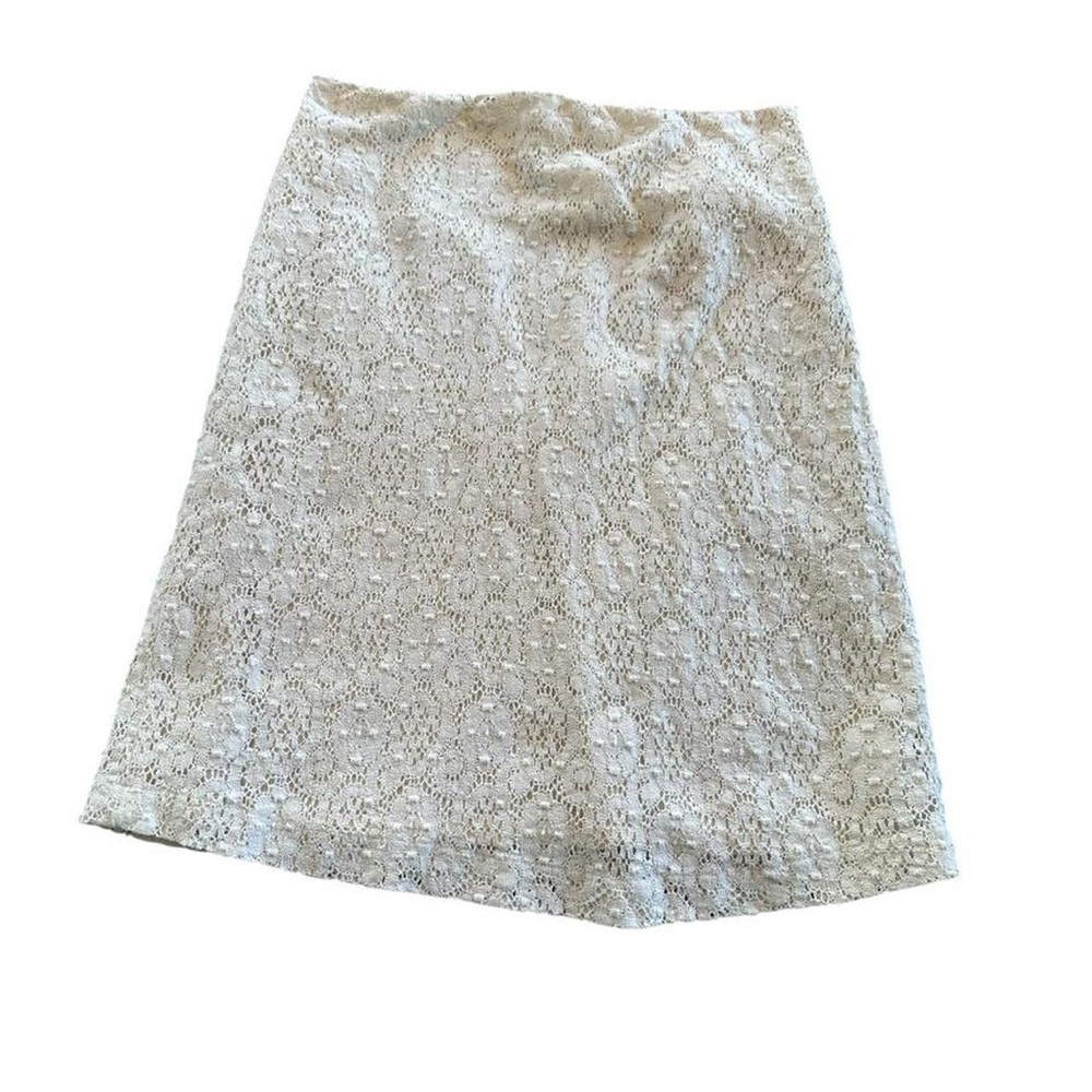 VTG Michael Kors Cream Off White Lace A Line Skirt Romantic Cottagecore Y2K 14